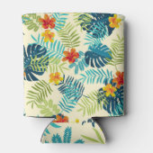 Tropical Monstera Hibiskus Summer Pattern Dosenkühler (Rückseite)