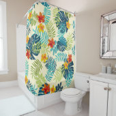 Tropical Monstera Hibiskus Summer Pattern Duschvorhang (Beispiel)