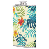 Tropical Monstera Hibiskus Summer Pattern Flachmann (Links)