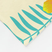 Tropical Monstera Hibiskus Summer Pattern Fleecedecke (Ecke)