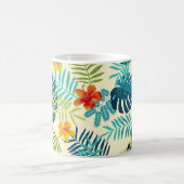 Tropical Monstera Hibiskus Summer Pattern Kaffeetasse (Mittel)