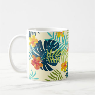 Tropical Monstera Hibiskus Summer Pattern Kaffeetasse