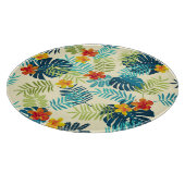 Tropical Monstera Hibiskus Summer Pattern Schneidebrett (Ecke)
