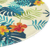 Tropical Monstera Hibiskus Summer Pattern Schneidebrett (Ecke)