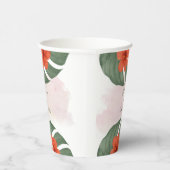 Tropical Monstera & Hibiskus Wedding Pappbecher (Rechts)