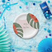 Tropical Monstera & Hibiskus Wedding Pappteller (Party)