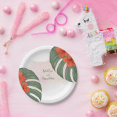 Tropical Monstera & Hibiskus Wedding Pappteller (Party)