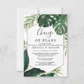 Tropical Monstera Hochzeit verzögert Ankündigung (Vorderseite)