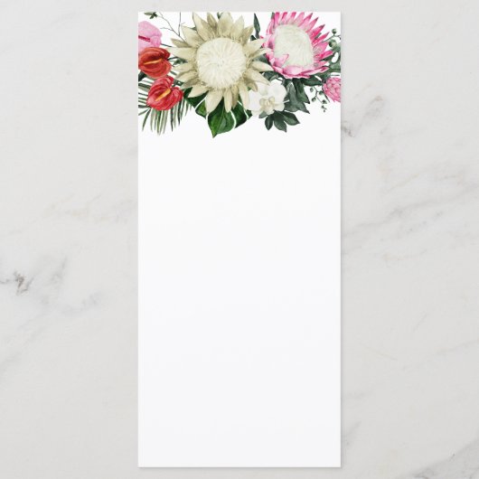 Tropical Monstera | Hochzeitmenü Menükarte (Rückseite)