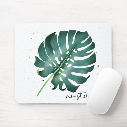 Tropical Monstera Houseplant Mousepad (Mit Mouse)