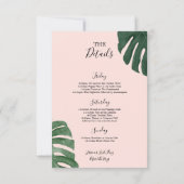 Tropical Monstera Junggeselinnen-Abschied Einladun Einladung (Rückseite)