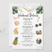 Tropical Monstera Junggeselinnen-Abschied Einladung (Rückseite)