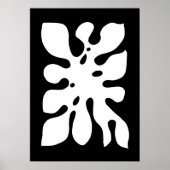 Tropical Monstera Jungle Leaf Black and White Poster (Vorne)
