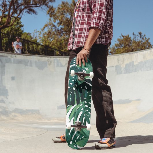 Tropical Monstera Jungle Leaves 1 Skateboard (Außenbereich 2)