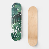 Tropical Monstera Jungle Leaves 1 Skateboard (Vorderseite)
