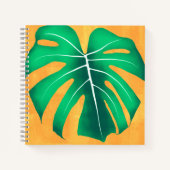 Tropical Monstera Leaf auf Gelb Notizblock (Vorderseite)