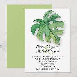 Tropical Monstera Leaf Botanische Hochzeit Einladu