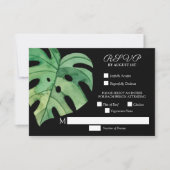 Tropical Monstera Leaf Botanische Hochzeit RSVP Karte (Vorderseite)