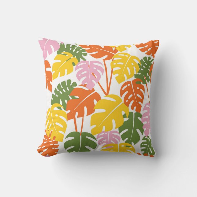Tropical Monstera Leaf Design Kissen (Vorderseite)