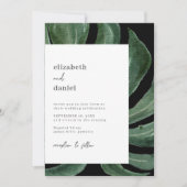 Tropical Monstera Leaf Destination Wedding Photo Einladung (Vorderseite)