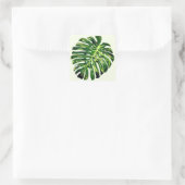 Tropical Monstera Leaf - Exotic Quadratischer Aufkleber (Tasche)