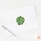 Tropical Monstera Leaf - Exotic Quadratischer Aufkleber (Umschlag)