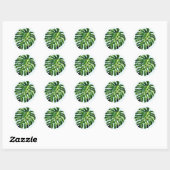 Tropical Monstera Leaf - Exotic - Runder Aufkleber (Blatt)
