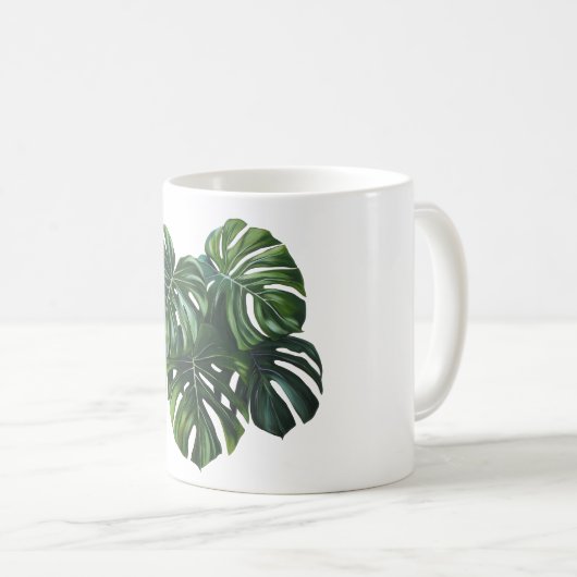 Tropical Monstera Leaf Foliage Tasse (VorderseiteRechts)