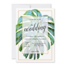 Tropical Monstera Leaf Fotografie Gold Wedding