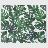 Tropical Monstera Leaf Gift Wrap Geschenkpapier (Flach)