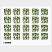 Tropical Monstera Leaf Green Quadratischer Aufkleber (Blatt)