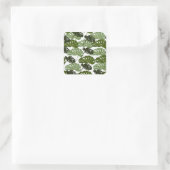 Tropical Monstera Leaf Green Quadratischer Aufkleber (Tasche)