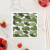 Tropical Monstera Leaf Green Serviette (Beispiel)
