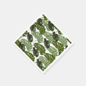 Tropical Monstera Leaf Green Serviette (Ecke)