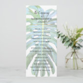 Tropical Monstera Leaf Greenerity Beach Hochzeit Programm (Stehend Vorderseite)