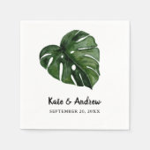 Tropical Monstera Leaf | Greenery Wedding Serviette (Vorderseite)