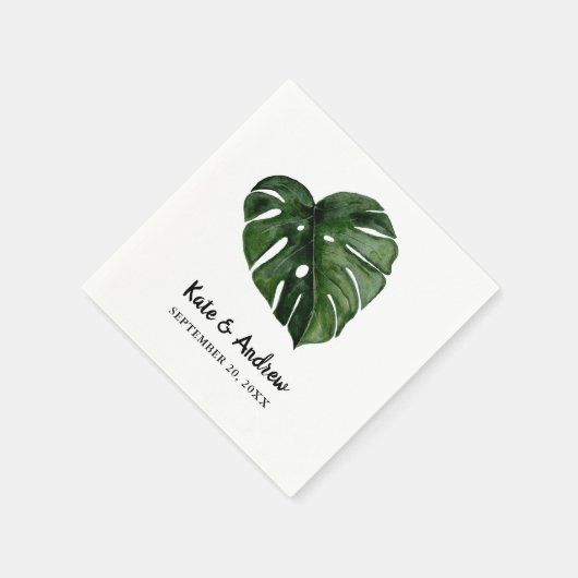 Tropical Monstera Leaf | Greenery Wedding Serviette (Ecke)