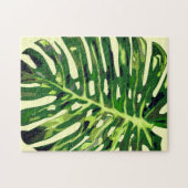 Tropical Monstera Leaf - Grüne Natur Puzzle (Horizontal)