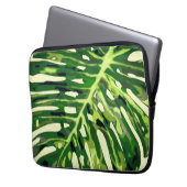Tropical Monstera Leaf Laptop - Urlaub Laptopschutzhülle (Vorderseite Links)