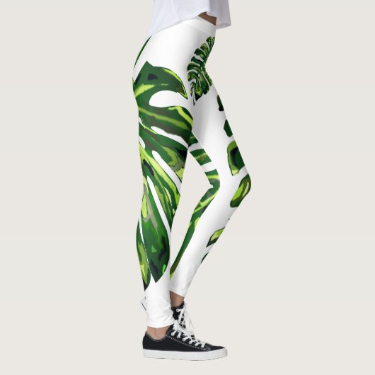 Tropical Monstera Leaf Leggings (Rechts)