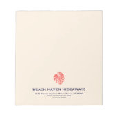 Tropical Monstera Leaf Logo Notepad Notizblock (Vorderseite)