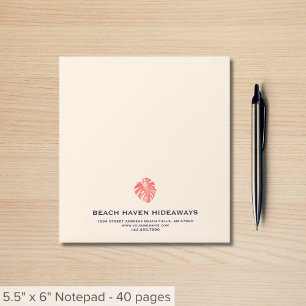 Tropical Monstera Leaf Logo Notepad Notizblock