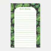 Tropical Monstera Leaf Muster geschnitten Post-it Klebezettel (Vorderseite)