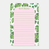 Tropical Monstera Leaf Muster geschnitten Post-it Klebezettel (Vorderseite)