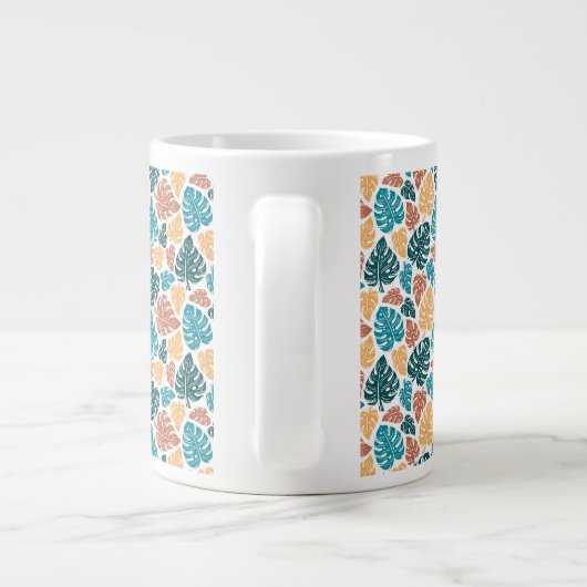 Tropical Monstera Leaf Pattern - farbenfrohe Natur Jumbo-Tasse (Rückseite)