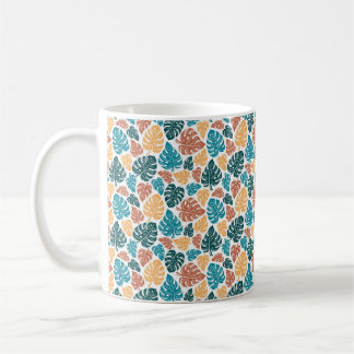 Tropical Monstera Leaf Pattern - farbenfrohe Natur Kaffeetasse