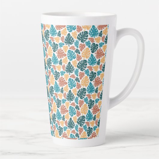 Tropical Monstera Leaf Pattern - farbenfrohe Natur Milchtasse (Rechts)