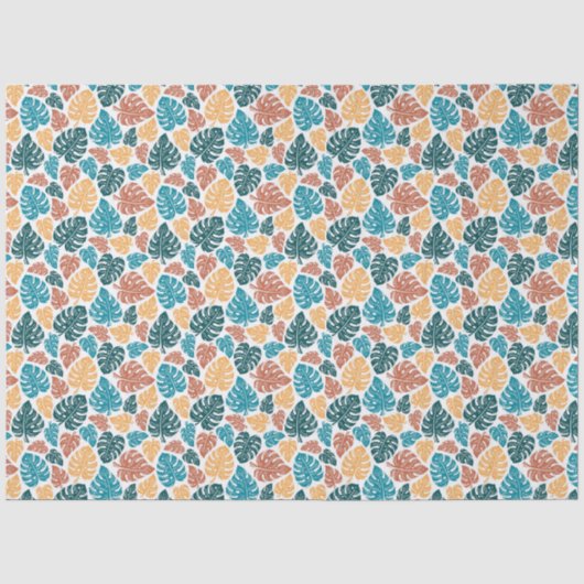 Tropical Monstera Leaf Pattern - farbenfrohe Natur Seidenpapier (Vorderseite)