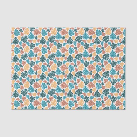 Tropical Monstera Leaf Pattern - farbenfrohe Natur Seidenpapier (Vorderseite)