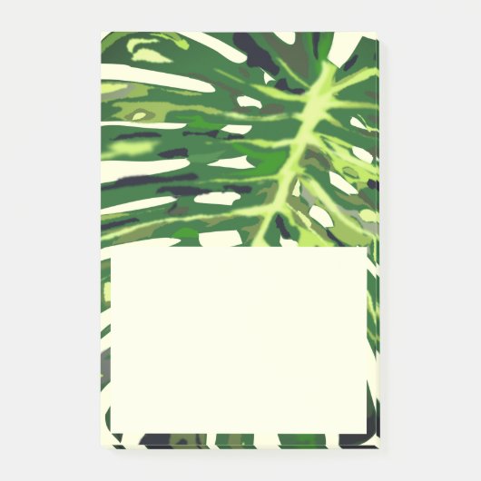 Tropical Monstera Leaf Post-it Klebezettel (Vorderseite)